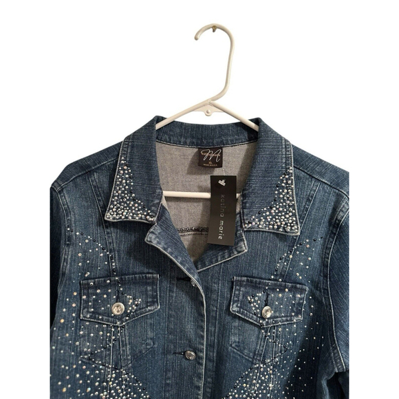Katina Marie Jackets & Blazers - Katina Marie XL Denim Jacket Rhinestone Western NWT